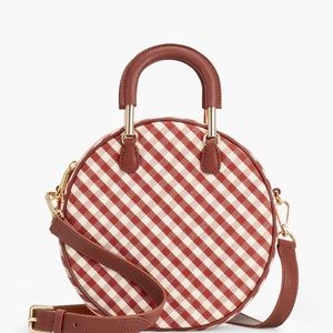 Talbots Gingham round plaid handbag